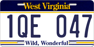 WV license plate 1QE047