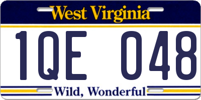 WV license plate 1QE048