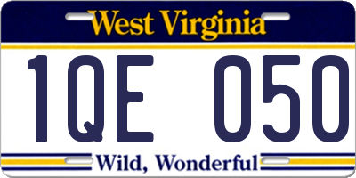 WV license plate 1QE050