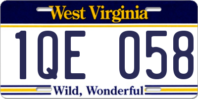 WV license plate 1QE058
