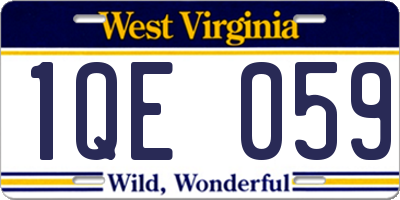 WV license plate 1QE059