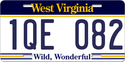WV license plate 1QE082