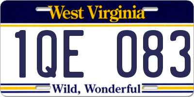 WV license plate 1QE083