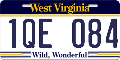 WV license plate 1QE084