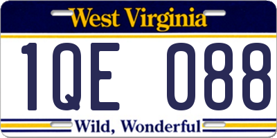 WV license plate 1QE088