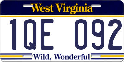 WV license plate 1QE092