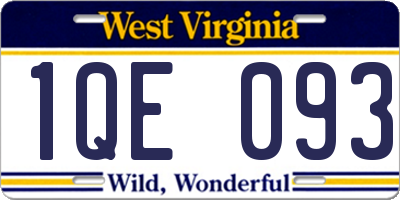WV license plate 1QE093