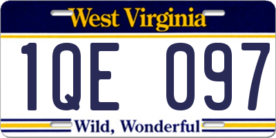 WV license plate 1QE097