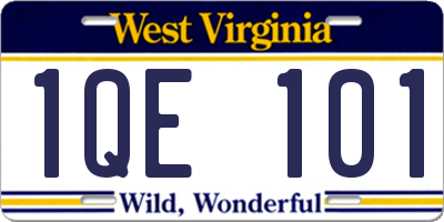 WV license plate 1QE101