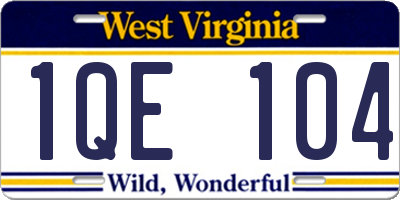 WV license plate 1QE104