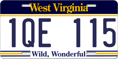 WV license plate 1QE115