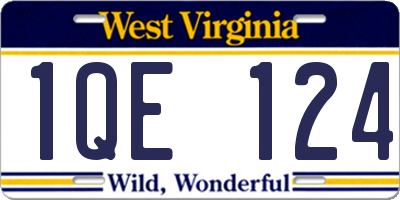 WV license plate 1QE124