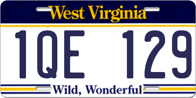 WV license plate 1QE129