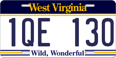 WV license plate 1QE130