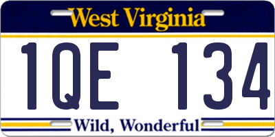 WV license plate 1QE134