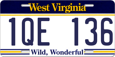 WV license plate 1QE136