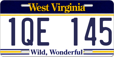 WV license plate 1QE145