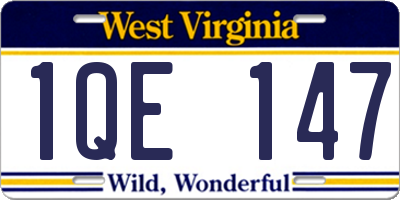 WV license plate 1QE147