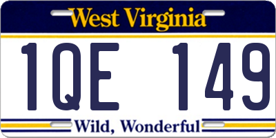 WV license plate 1QE149