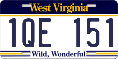 WV license plate 1QE151