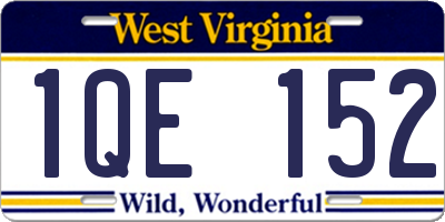 WV license plate 1QE152