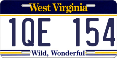 WV license plate 1QE154