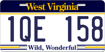 WV license plate 1QE158