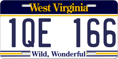 WV license plate 1QE166