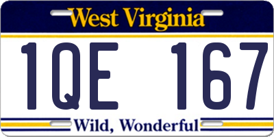 WV license plate 1QE167