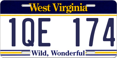 WV license plate 1QE174