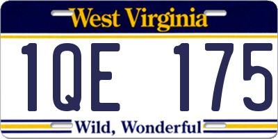 WV license plate 1QE175