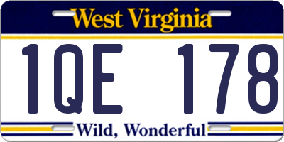 WV license plate 1QE178