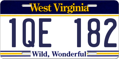 WV license plate 1QE182