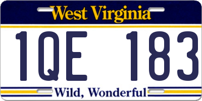 WV license plate 1QE183