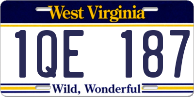 WV license plate 1QE187