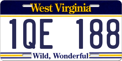 WV license plate 1QE188
