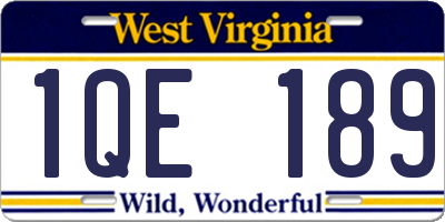 WV license plate 1QE189