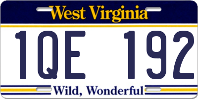 WV license plate 1QE192