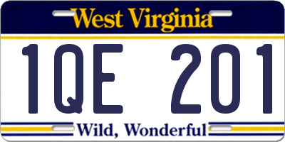 WV license plate 1QE201