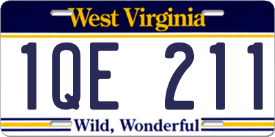 WV license plate 1QE211