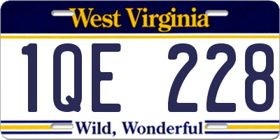 WV license plate 1QE228