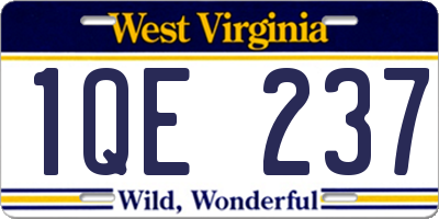 WV license plate 1QE237