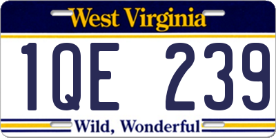 WV license plate 1QE239