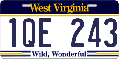 WV license plate 1QE243