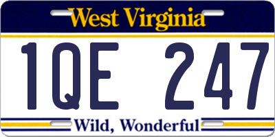 WV license plate 1QE247