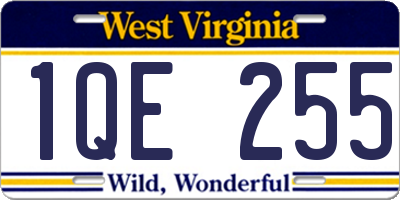 WV license plate 1QE255