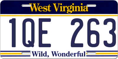WV license plate 1QE263