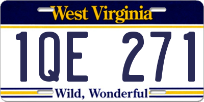 WV license plate 1QE271