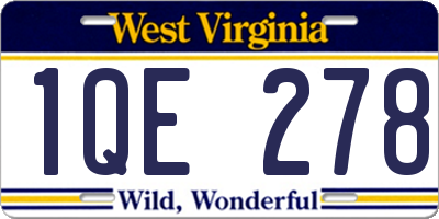 WV license plate 1QE278