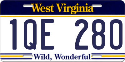 WV license plate 1QE280